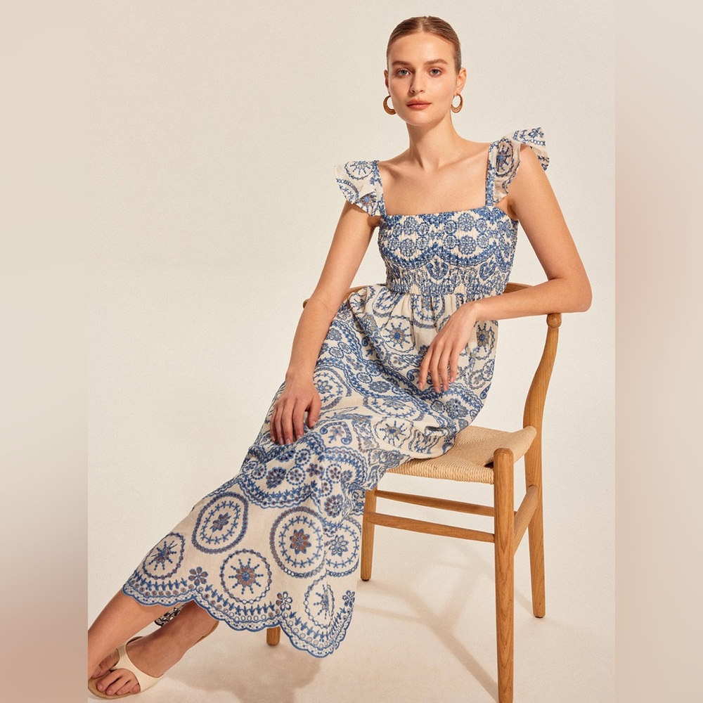 Commense Eyelet Embroidered Midi Dress - Picture 5 of 12